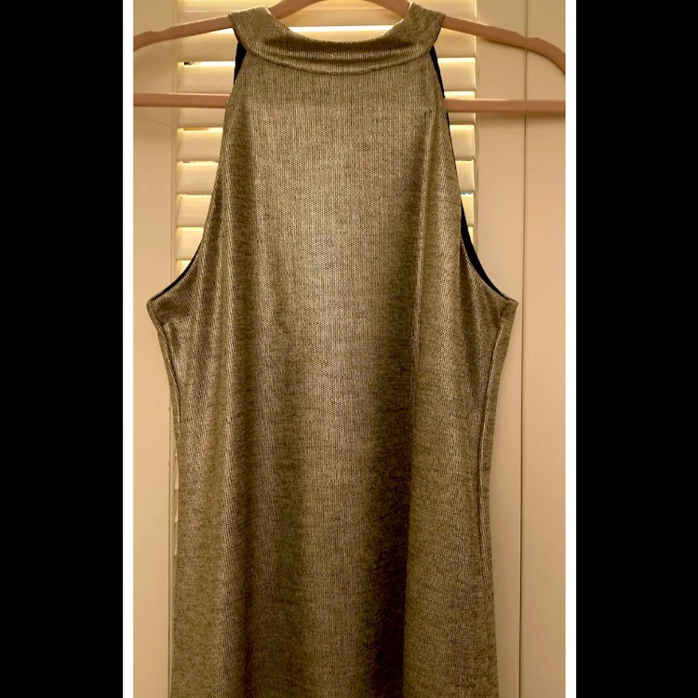 White House Black Market WHBM Gold Metallic Halter Top 
Small Also Fits Medium